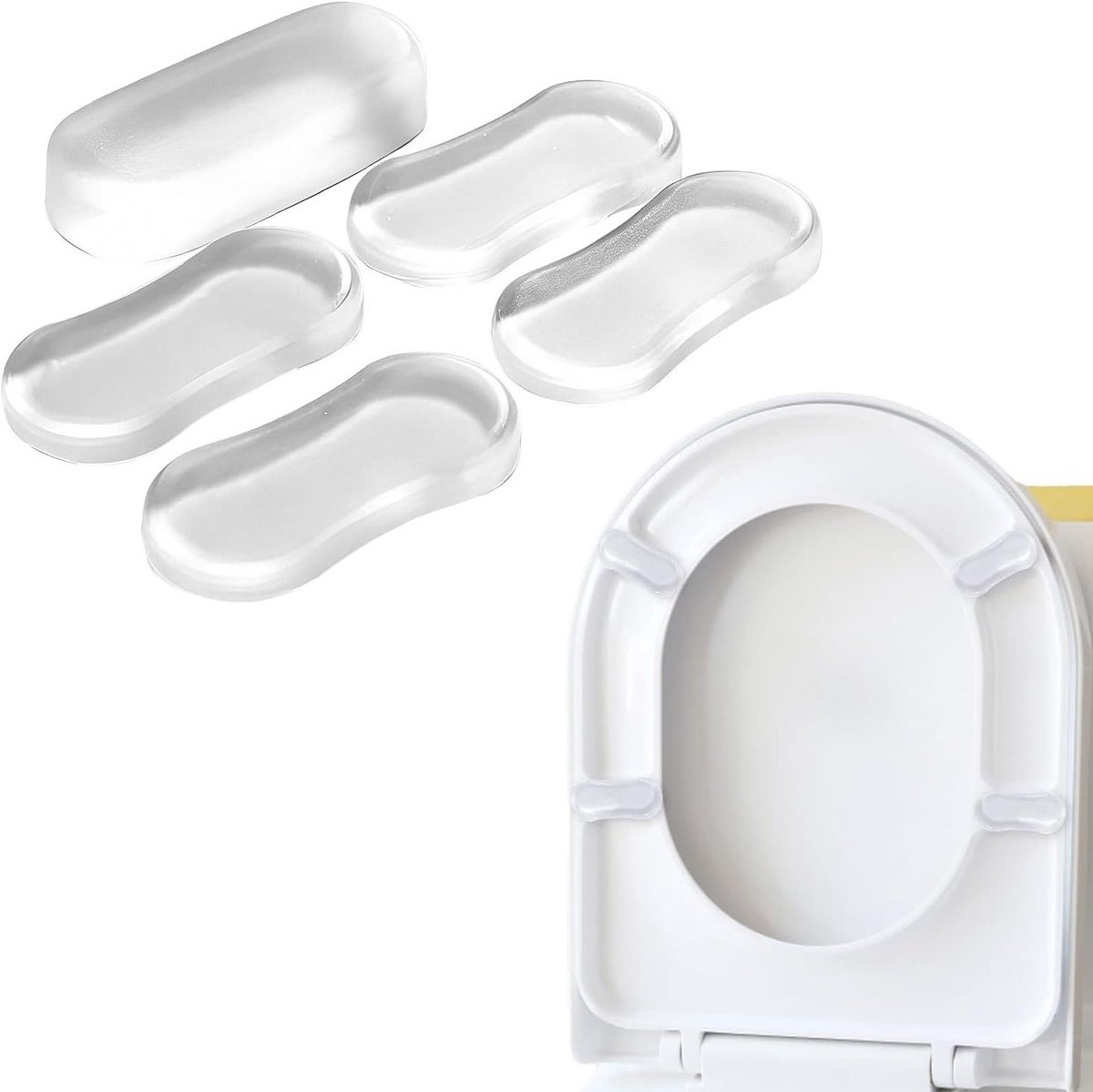 Zelfklevende Rubber Dempers voor Toiletbril - Vervangende Onderdelen en Schokabsorber voor Thuis, Kantoor en Hotel - Wit