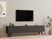 Skye Decor, Tv-standaard, Paris - Anthracite, Gemelamineerde spaanplaat, Antraciet, 160 x 25 x 40 cm