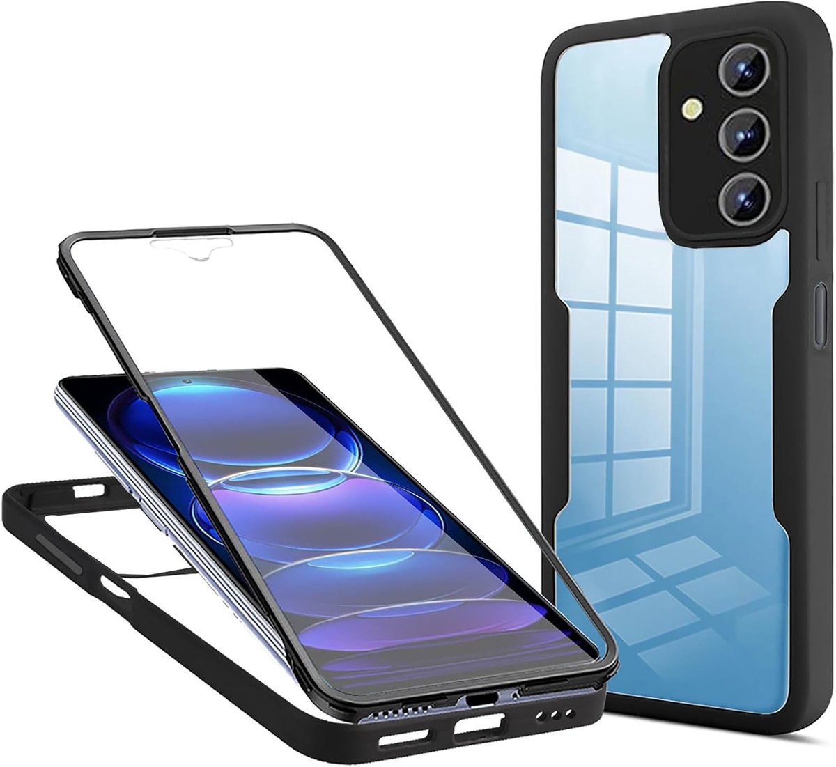 360° Full Body Shockproof Bescherming voor Samsung Galaxy A17 - Duurzame Anti-Scratch Hoes met Ingebouwde Schermbeschermer en Dubbel Laag Ontwerp