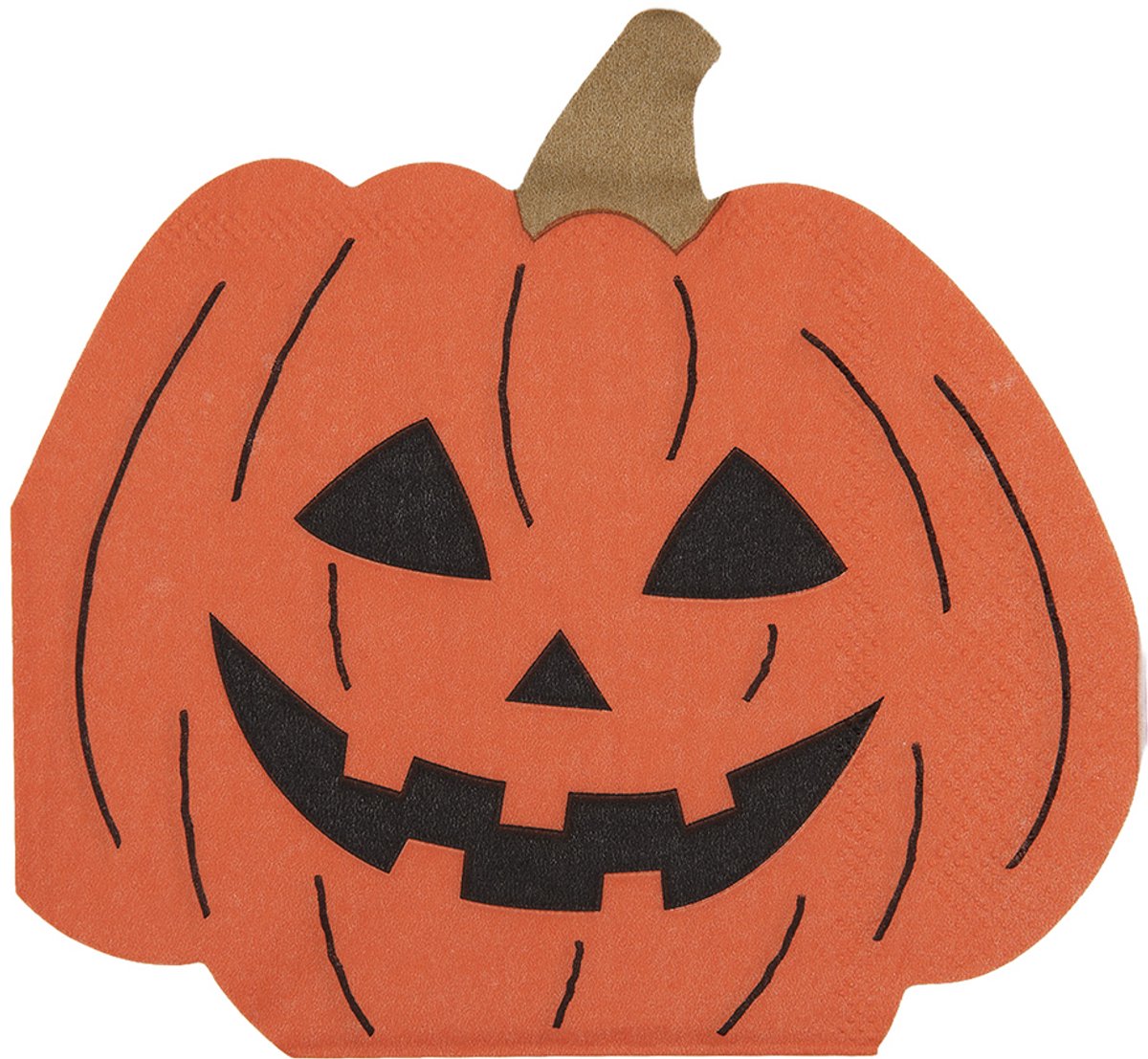 Clayre & Eef Servetten Papier Set van 20 Pompoen 25x25 cm Oranje Papier Herfst decoratie