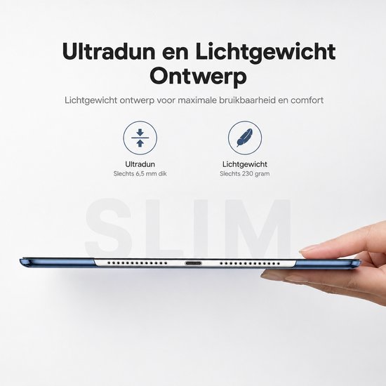 Sounix Tablet Cover Convient pour iPad 10.2 (2019) 7e génération / iPad 10.2 (2020) 8e génération / iPad 10.2 (2021) 9e génération - Étui - Bleu marine