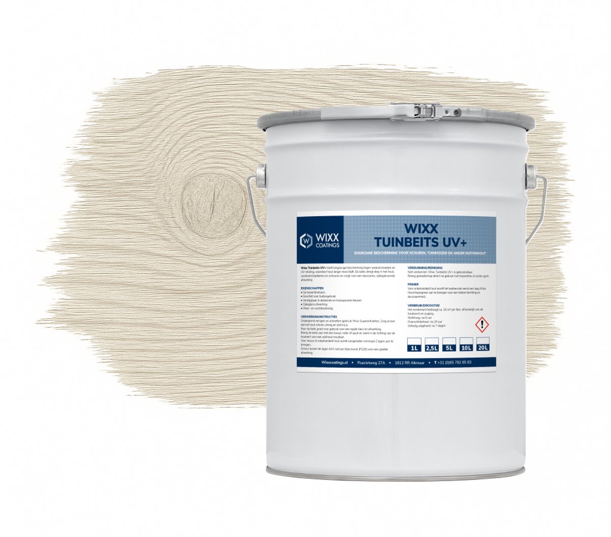 Wixx Tuinbeits UV+ - 1L - Vergrijsd Wit