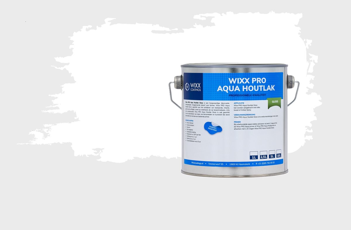 Wixx PRO Aqua Houtlak Gloss - 10L - Wit