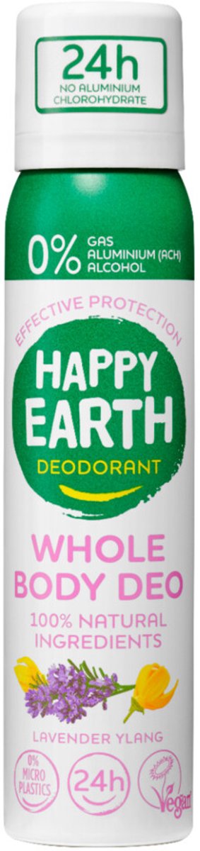 Happy Earth 100% Natuurlijke Body Deo Spray Lavender Ylang - 100 ml