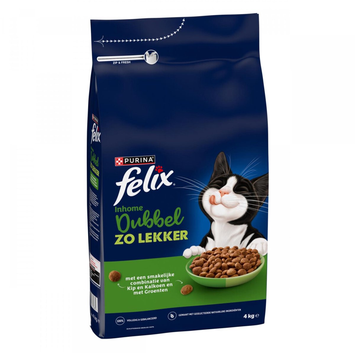 Felix Felix Kattenvoer Droog Dubbel Zo Lekker Inhome Kip & Kalkoen - 4 kg