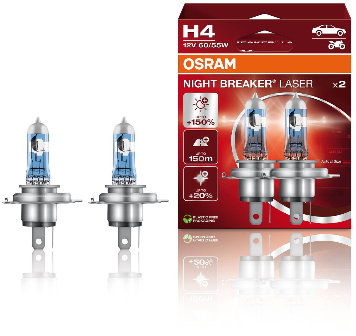Osram Night Breaker - Laser Halogeenlamp - H4 - 150% Heldere Verlichting – foto 6