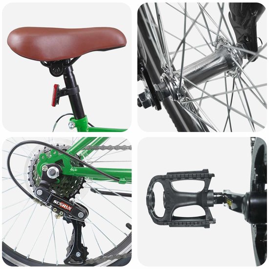 vidaXL - Kinderfiets - 24 - Inch - 6-Speed - voor - 8-12 - jaar - oud - Groen van VidaXL — afbeelding 4