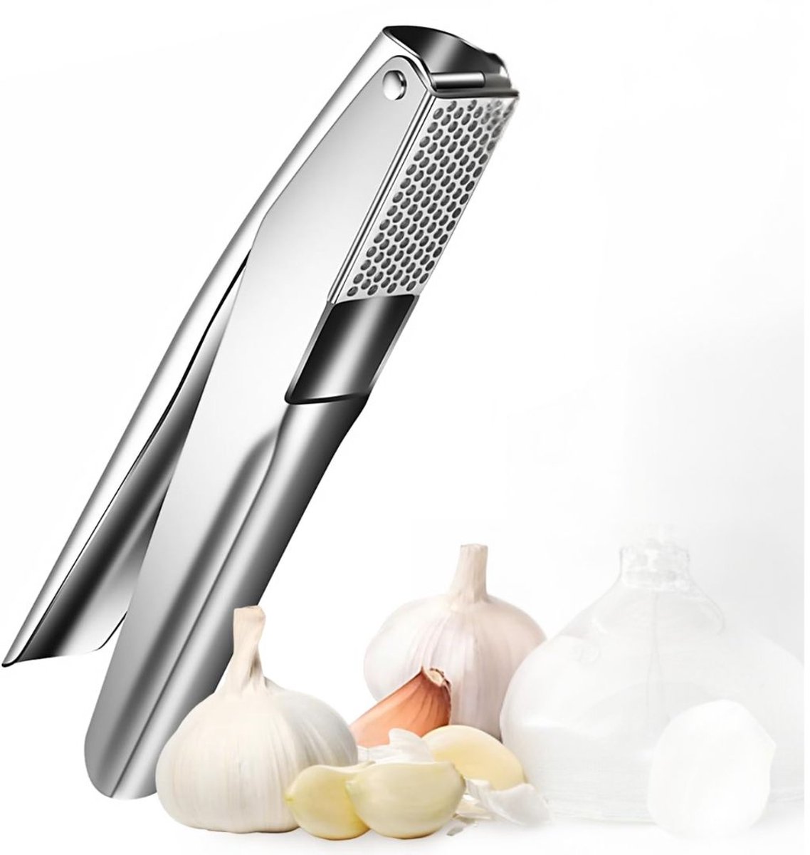 DDStar® Knoflookpers - Gemberpers - RVS perser - Vaatwasbestendig - Zilver