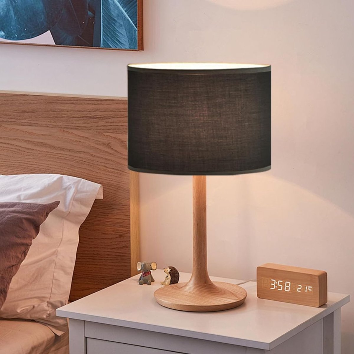 KAD® Lampenkap Voor Staande Lamp - Lampenkap 50 cm - Lampenkap - Zwart - 30cm x 30cm x 20cm