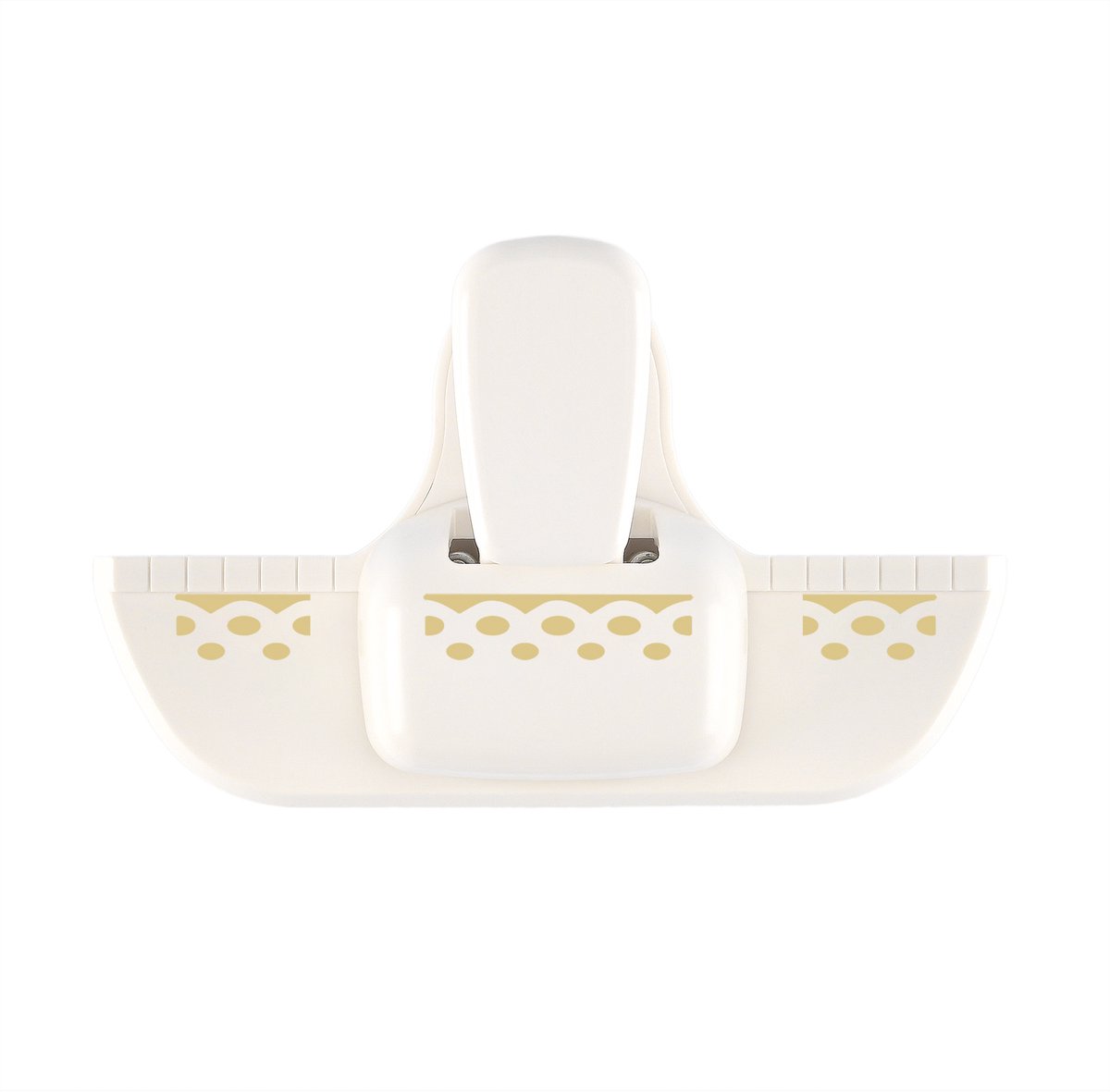 Vaessen Creative Pons - Randpons Stippen - 1,1 x 4,5 cm - Ivoor/Roze