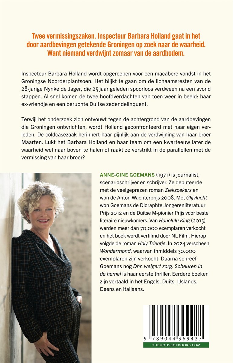 Scheuren in de hemel - back cover