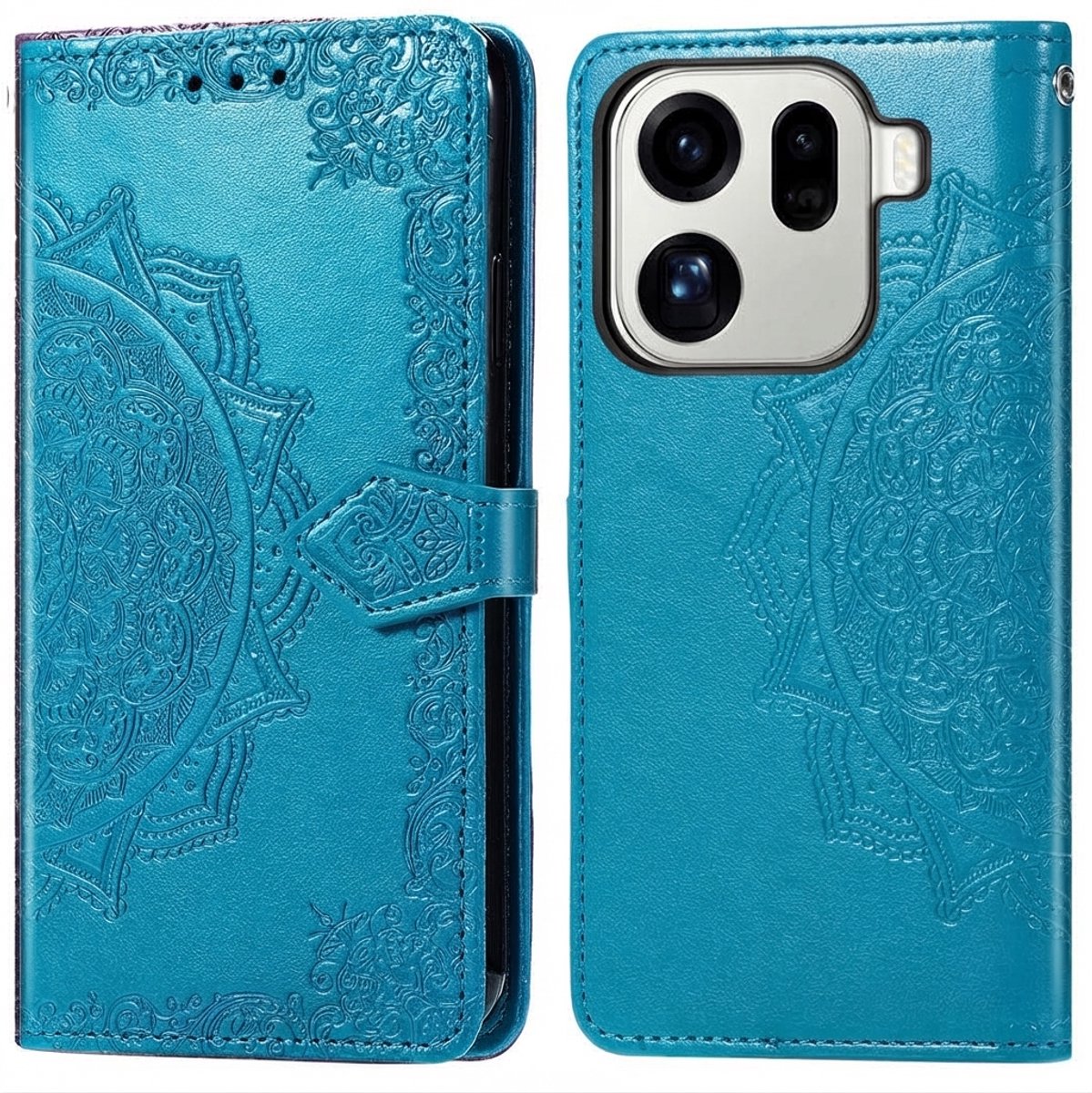 imoshion Hoesje - Geschikt voor Oppo Find X9 Pro - Mandala Bookcase - Turquoise
