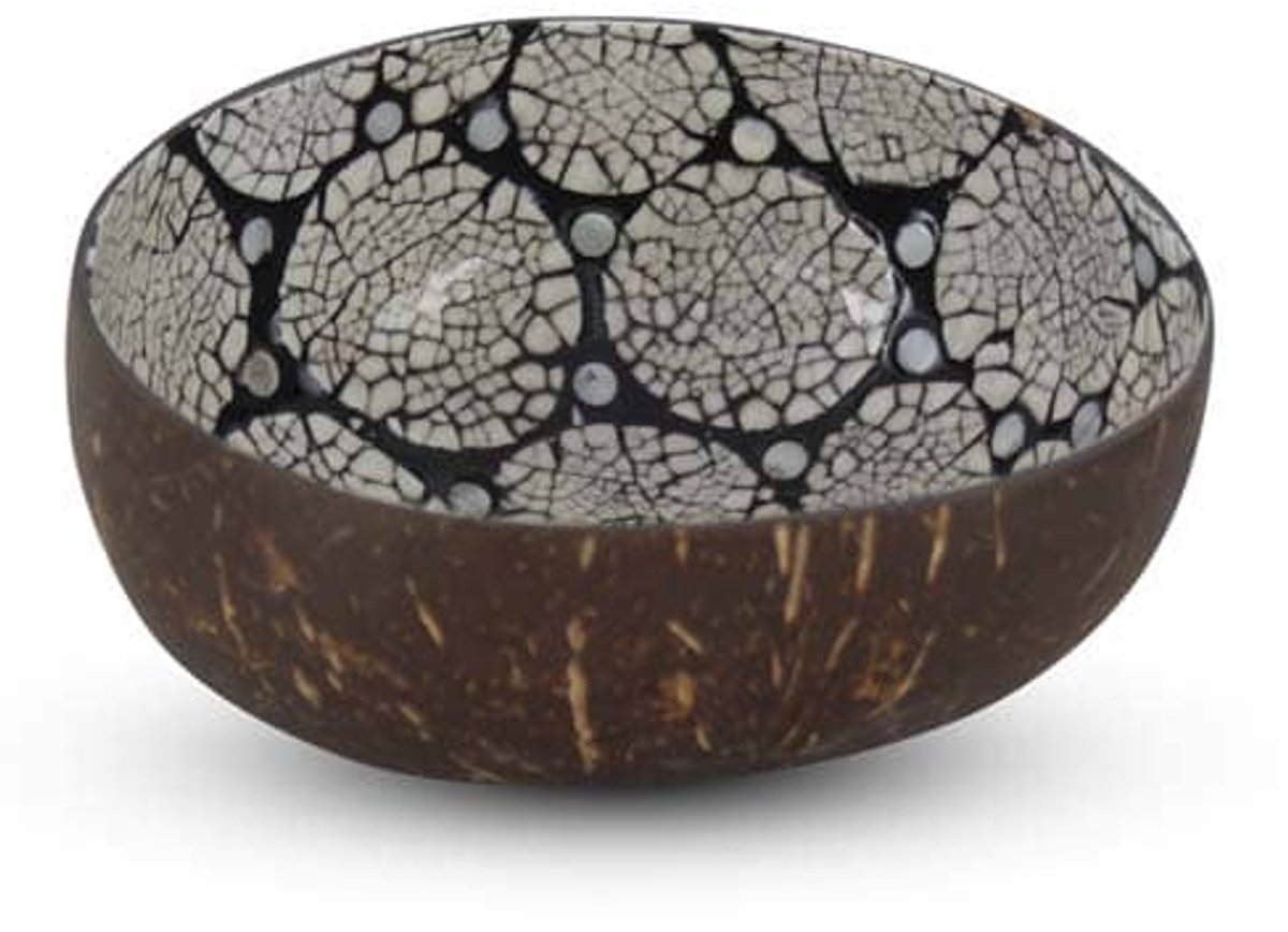 Safaary - Coconut Bowl Zwart-Wit Ø 13 x 7cm