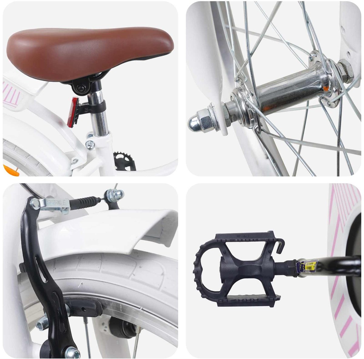 VidaXL Kinderfiets 18 Inch voor 5-7 jaar oud Wit