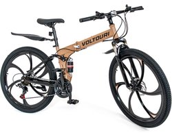 Voltouri Opvouwbare Mountainbike 26" - Shimano 21 Versnellingen, Dubbele Vering, Schijfremmen