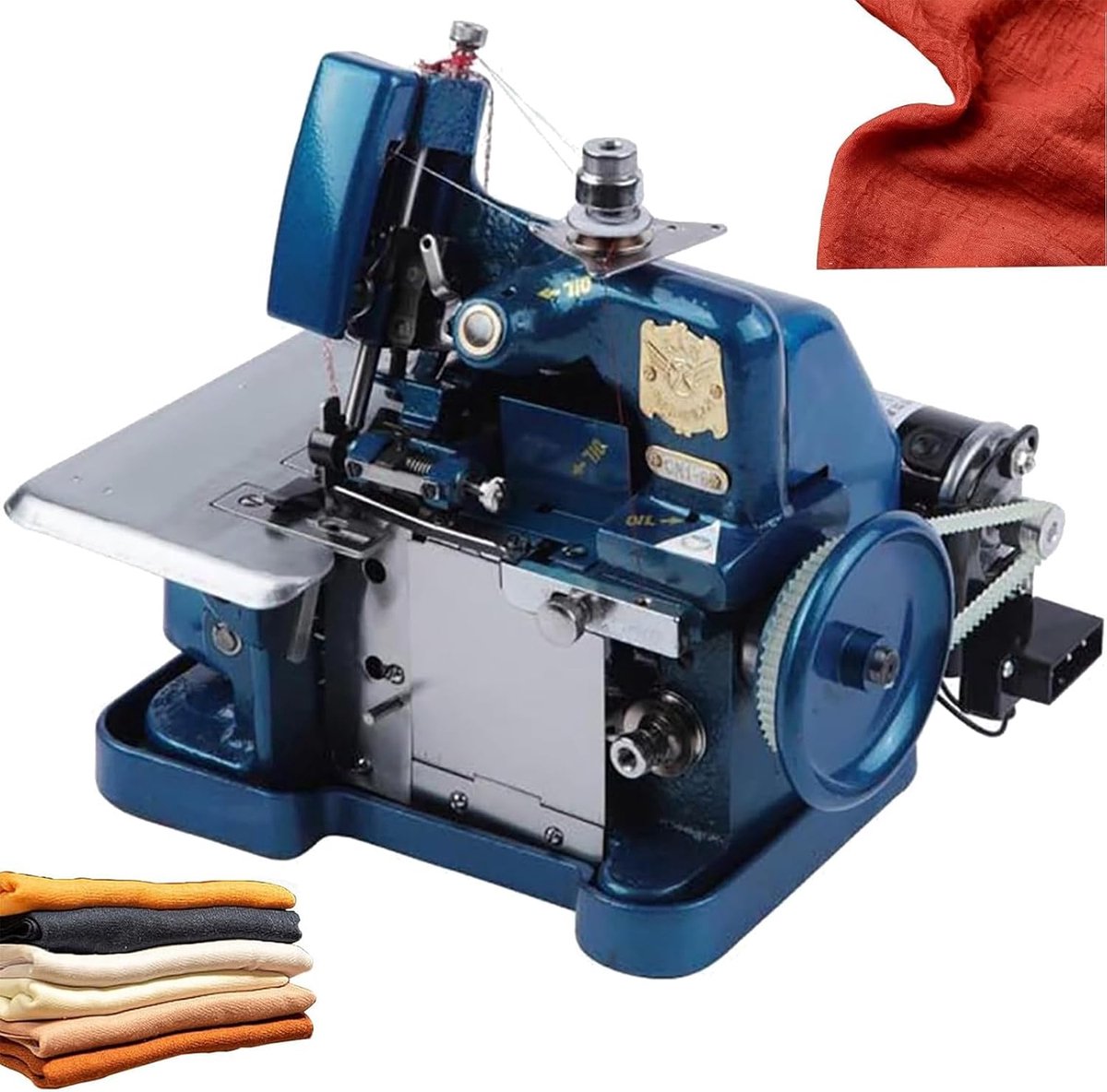 Overlock Naaimachine - Professioneel Stikken - Kleding Maken - Hoge Snelheid 3000 SPM - 255x210x270 mm - Blauw