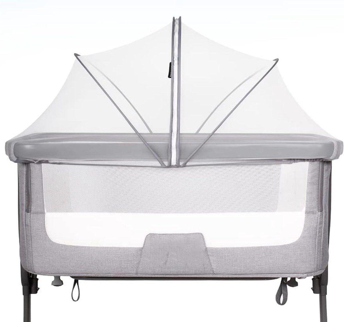Baby wiegnet - Draagbaar babynest - Veilige slaap - Ademend mesh materiaal - 55x100x55 cm - Zwart wit