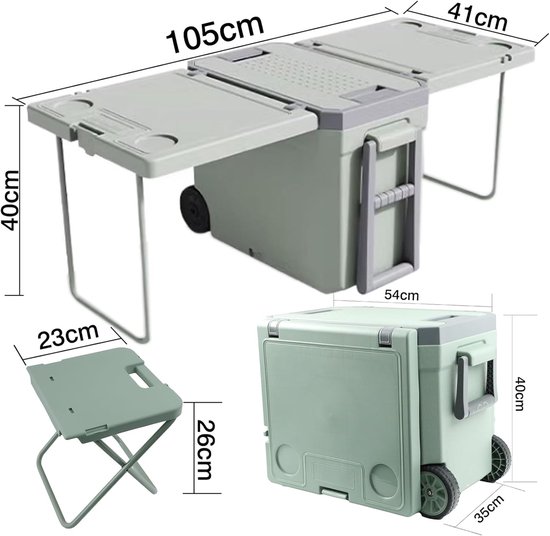 Passieve koelbox - Mobiele thermobox - Outdoor activiteiten - 3-in-1 functie - 32 liter - Groen — afbeelding 4