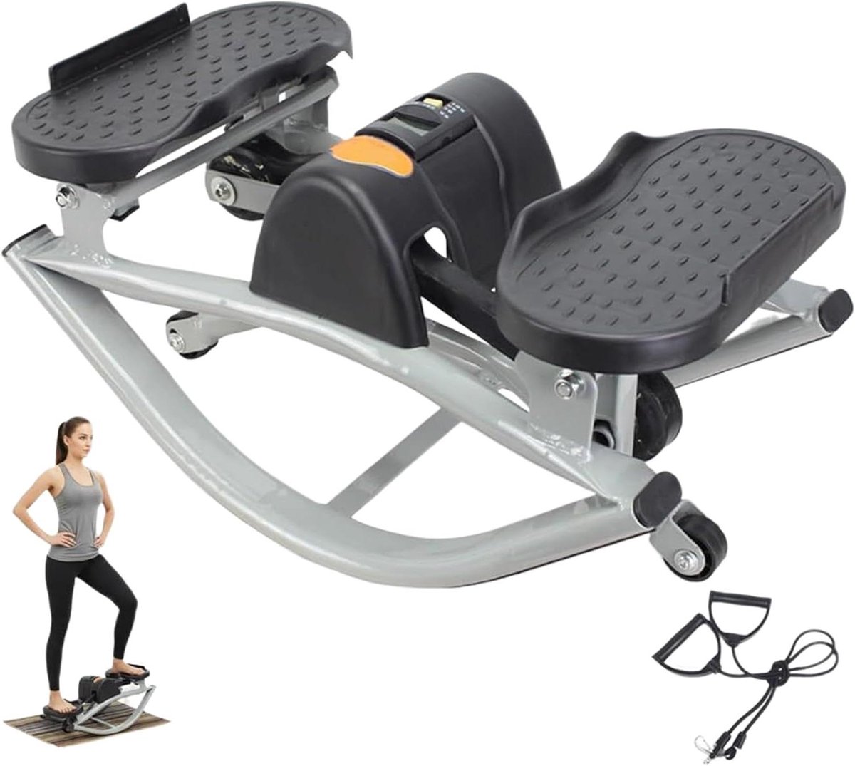 Compacte Stepper - Thuis Fitness - Full Body Workout - Lage Schok Belasting - 1969 Inch - Zwart