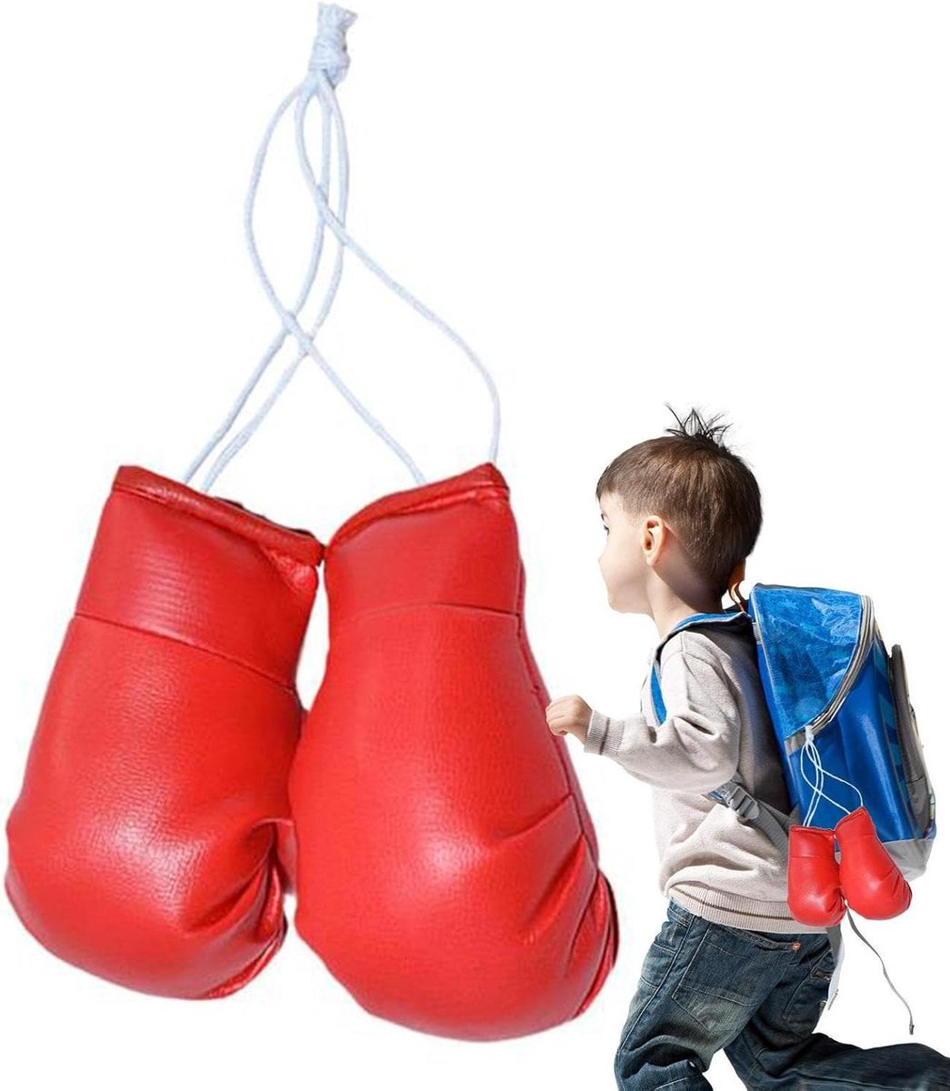Mini Bokshandschoenen - Decoratie Hangers - Auto Interieur - Realistisch Ontwerp - 2 Stuks - Rood