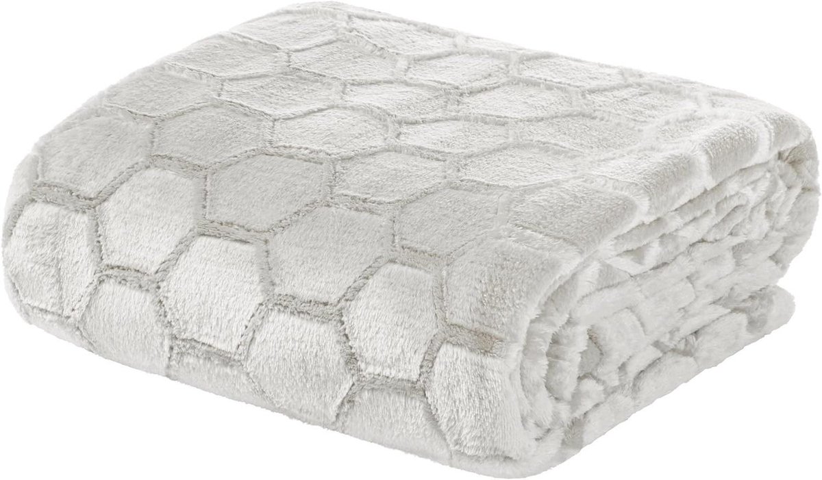 Woondeken Microvezel - Knuffel Spree - Gezelligheid Thuis - Gewatteerd Cirkelpatroon - 150 x 200 cm - Beige