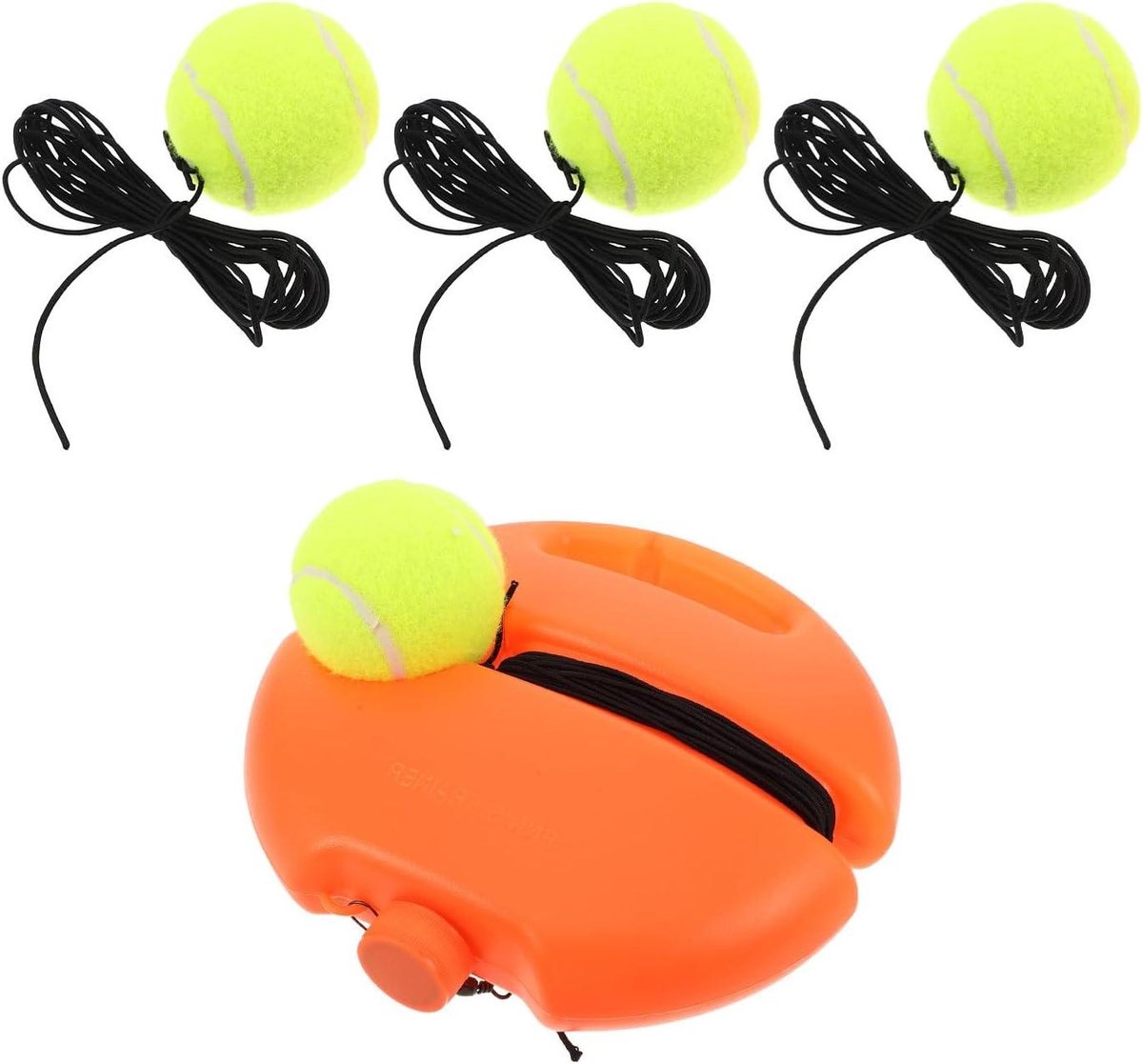Tennistrainer set - Oefenapparaat bal - Zelf tennis oefenen - Betrouwbaar terugkaatsmechanisme - 20 x 20 x 4 cm