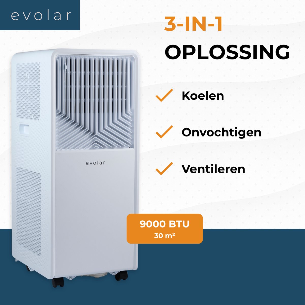 Evolar Mobiele Smart Airco 9000 BTU thumbnail 3