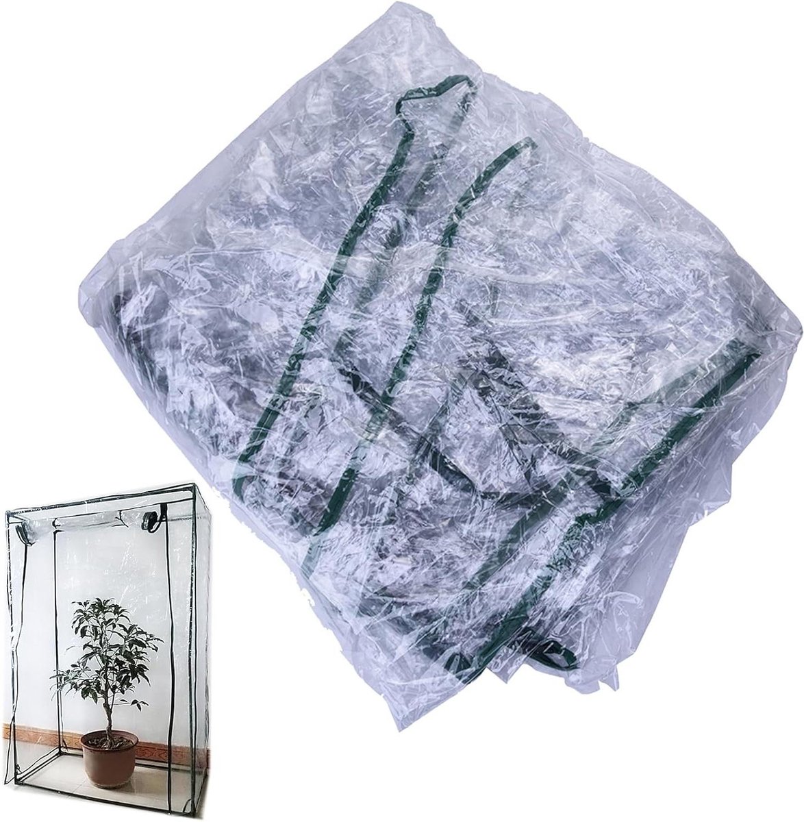 Broeikas Hoes - Plantentent Cover - Planten Beschermen - Waterdicht PVC Materiaal - 100 x 50 x 150 cm - Doorzichtig