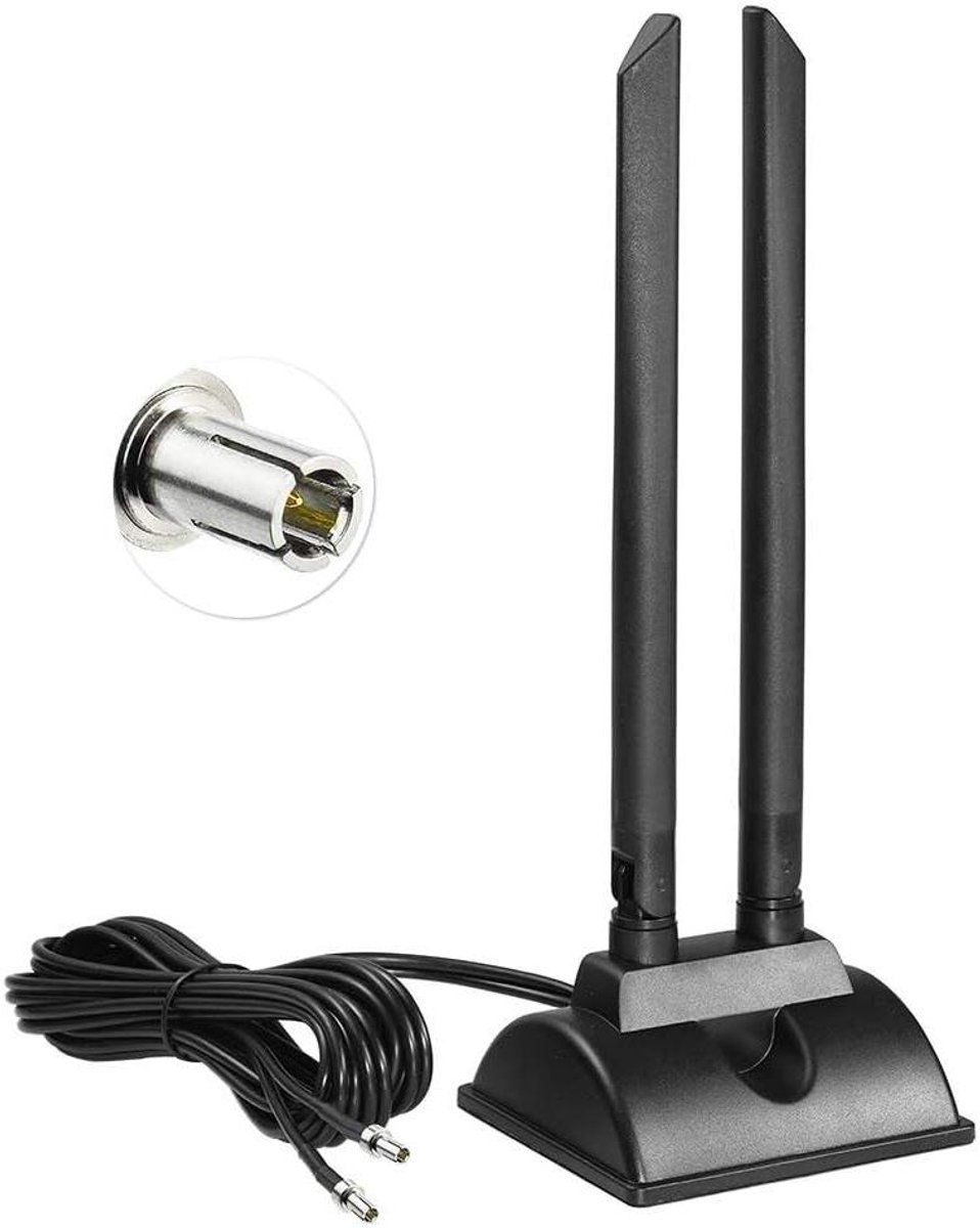 4G LTE Antenne - MIMO Antenne - Signaal Verbeteren - Magnetische Base - 2 Meter Kabel - Zwart