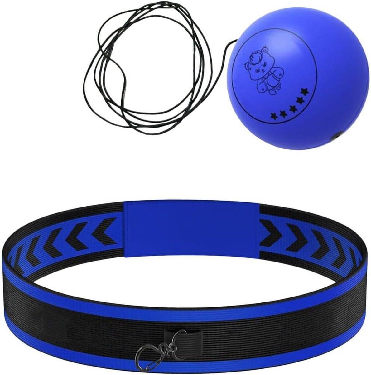 Boks Reflexbal - Hoofdband Bal - Coördinatie Training - Verbetert Reactievermogen - 25 cm Hoofdband - Blauw