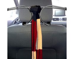 Auto Kledinghanger - Kledingrek Auto - Kleding Netjes Houden - Verstelbaar Hoofdsteun - 45 x 21 x 5 cm - Zwart