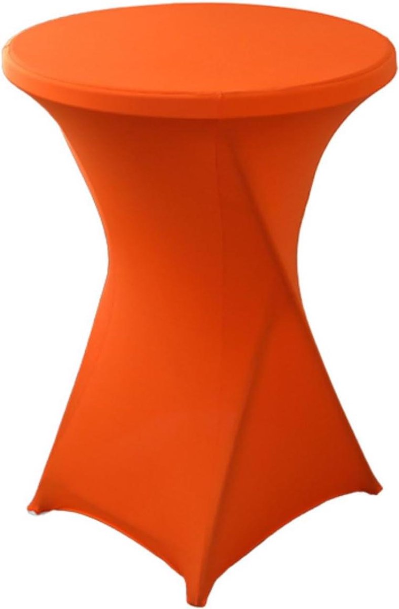 Statafelhoezen Set - Stretch Hoezen - Feestelijke Decoratie - Antislip Versterking - 80 cm Diameter - Oranje