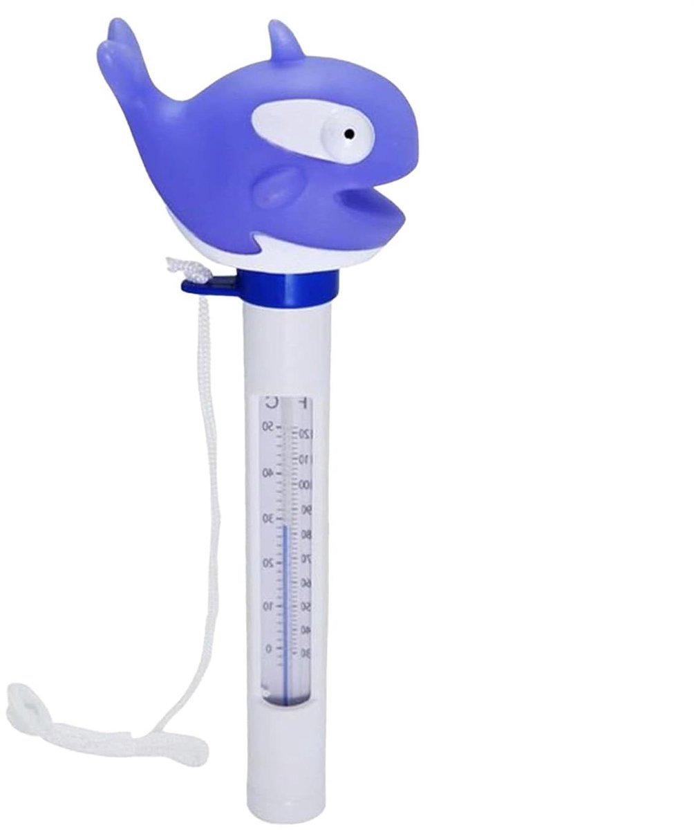 Drijvende Waterthermometer - Badmeter Zwembad - Temperatuur Meten - Dubbele Display - 20 Centimeter - Paars
