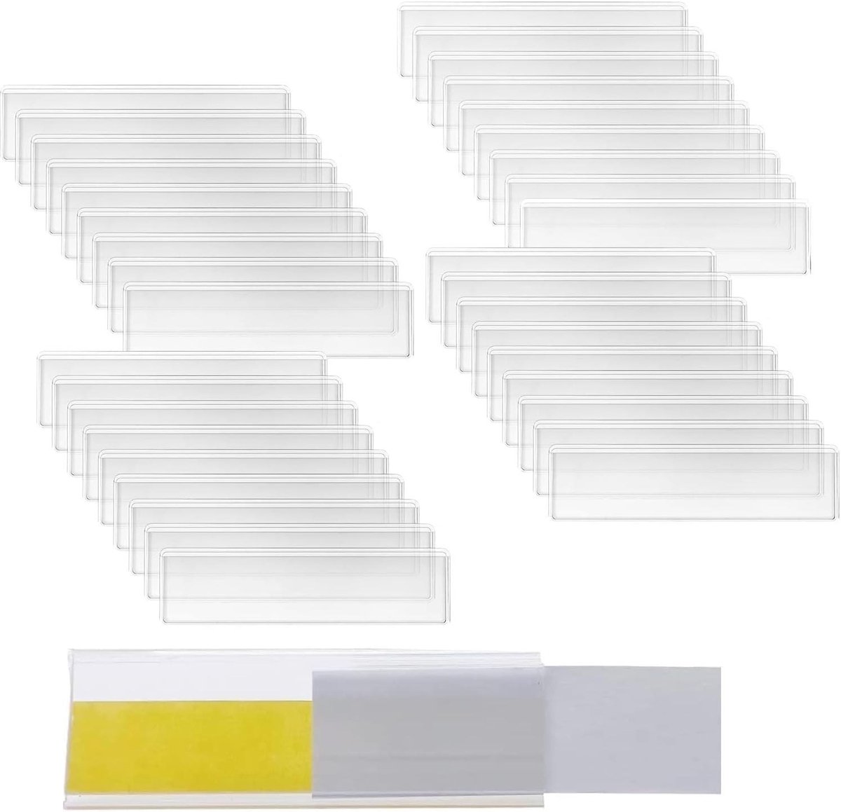 Labelhouders - Prijskaartjes Zelfklevend - Opslag Organiseren - Transparant PVC - 50 Stuks - Doorzichtig