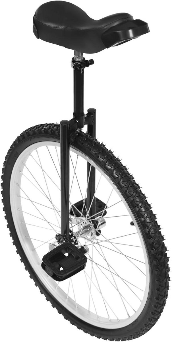 Eenwieler 24 inch - Unicycle wiel - Balanstraining fitness - In hoogte verstelbaar - 91-102 cm - Zwart