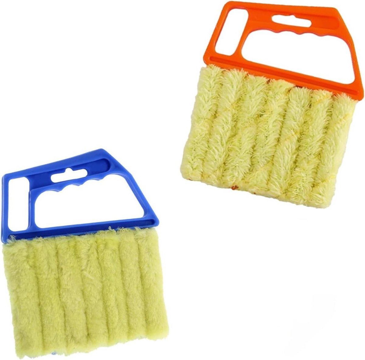 Lamellenreiniger - Raamborstel - Stof Verwijderen - Compact Ontwerp - 2 Stuks - Oranje Blauw