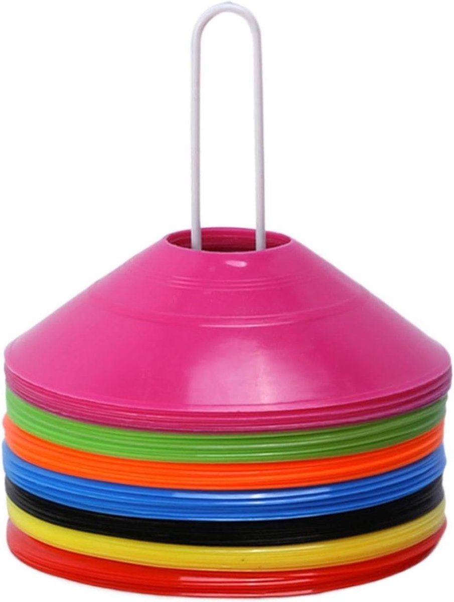 Schijfpionnen Set - Oefen Kegels - Sport Training - Hoge Zichtbaarheid - 50 Stuks - Felgekleurd