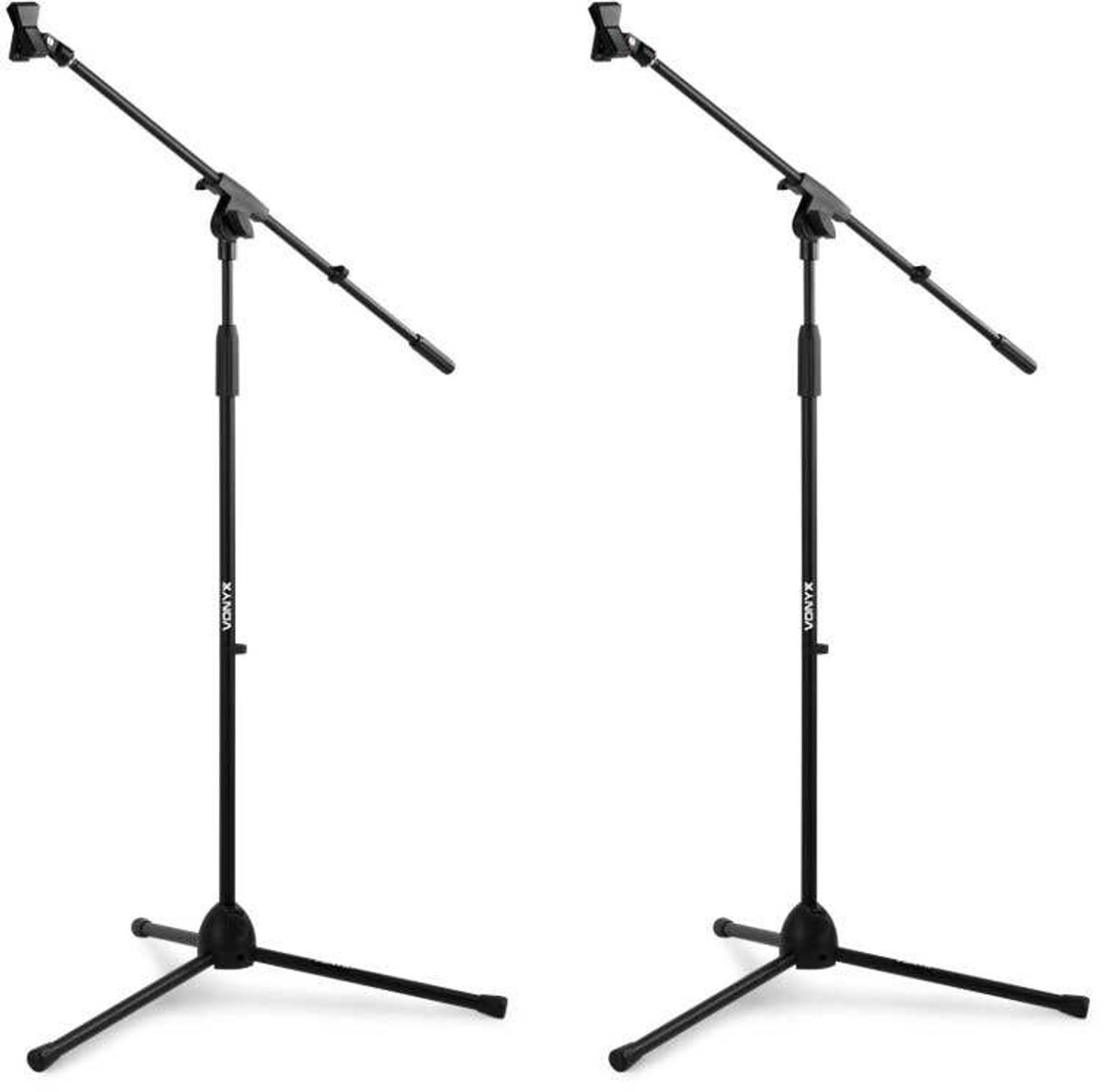 Vonyx set van 2 MS10 microfoonstatieven zwart in hoogte verstelbaar incl. microfoonhouders