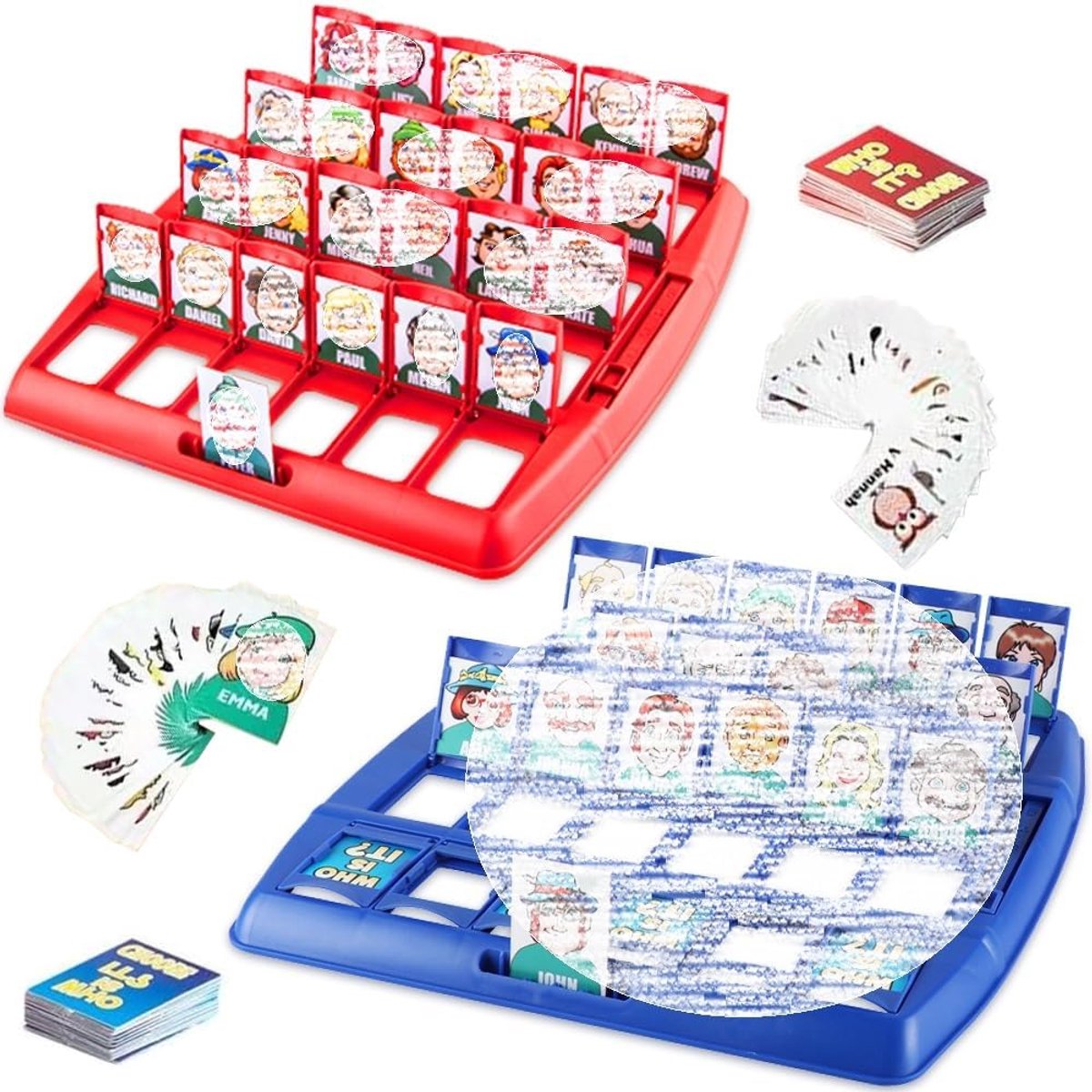 Raadspel - Familie spel - Logisch denken - Compact reizen formaat - 20x20x4 cm - Blauw rood