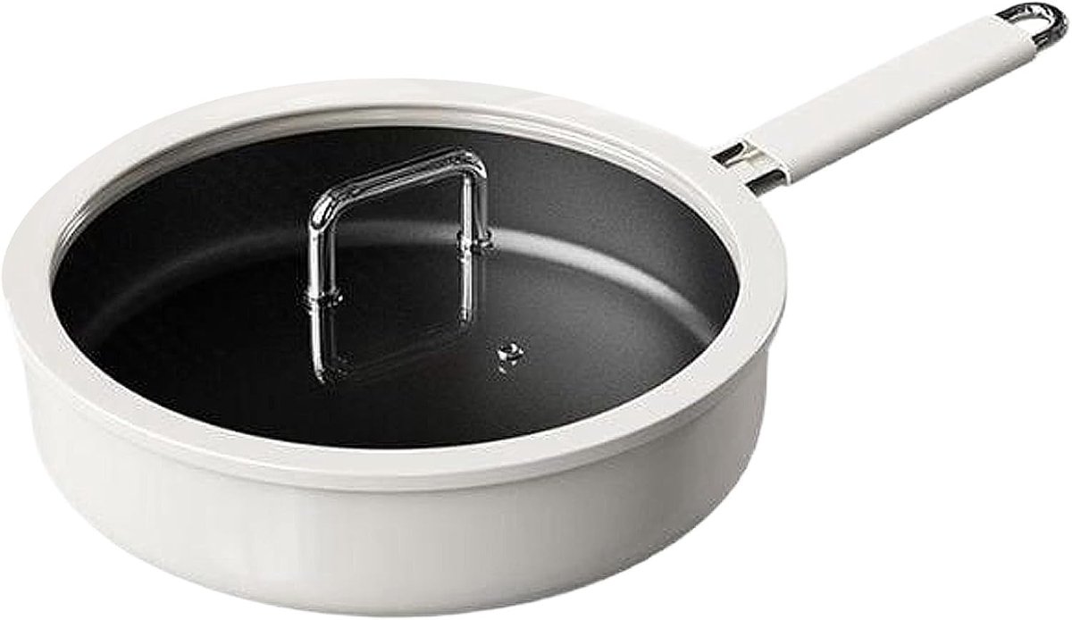 Anti-aanbak Pan - Kookgerei Keramisch - Dagelijks Koken - Titanium Keramische Coating - 26 cm Diameter - Wit Zwart