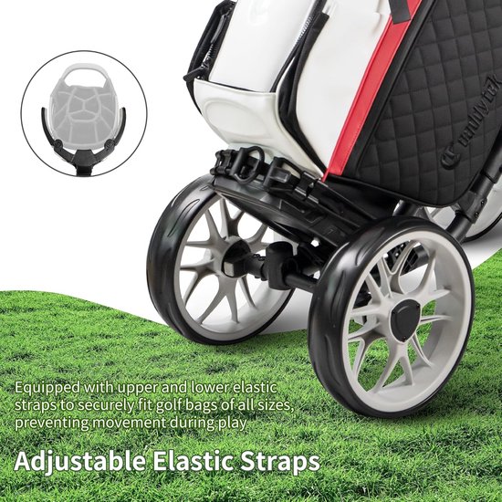 Golfkar met 4 wielen - Opvouwbare trolley - Sportieve uitstapjes - Eenvoudig opvouwbaar - Compact formaat - Zilver — afbeelding 4
