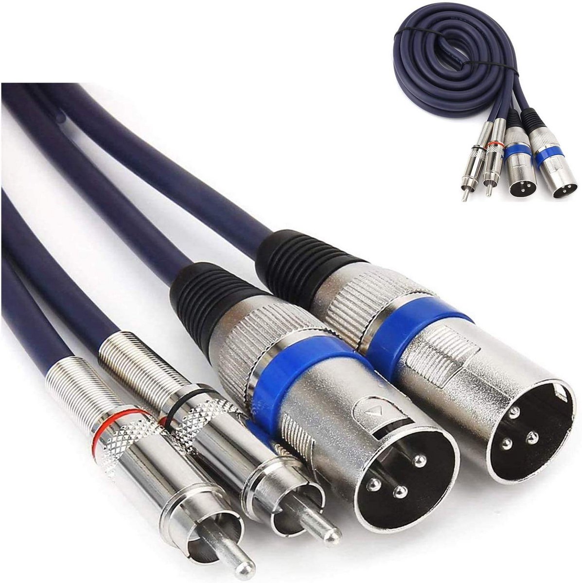 Dubbele XLR Mannelijk naar 2 RCA Audiokabel voor Versterkers en Mixers (2m)