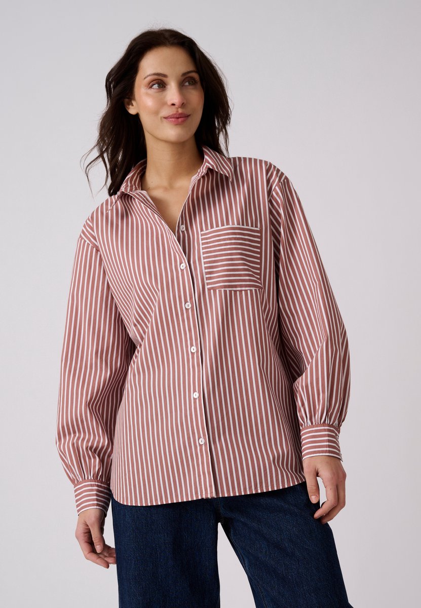 Damart - Gestreept overhemd - Dames - Roze - 46