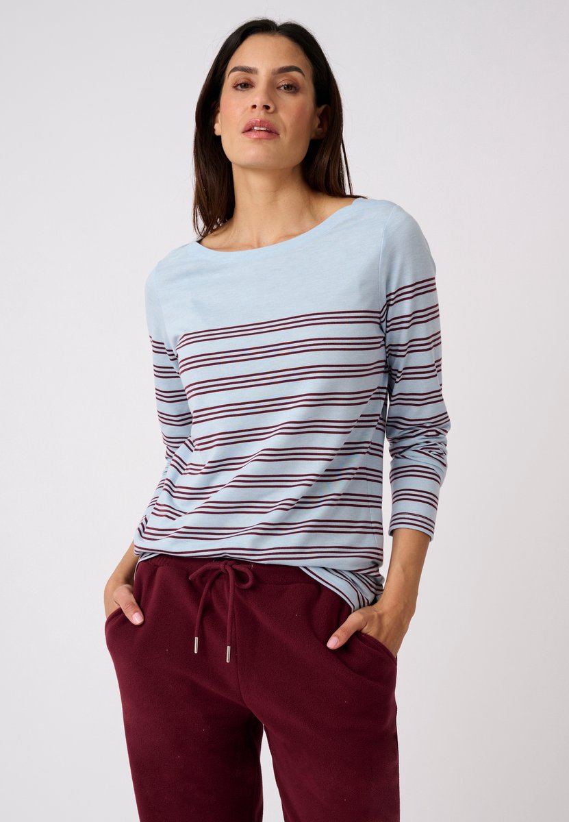 Damart - T-shirt boothals met Thermolactyl-label - Dames - Blauw - XS