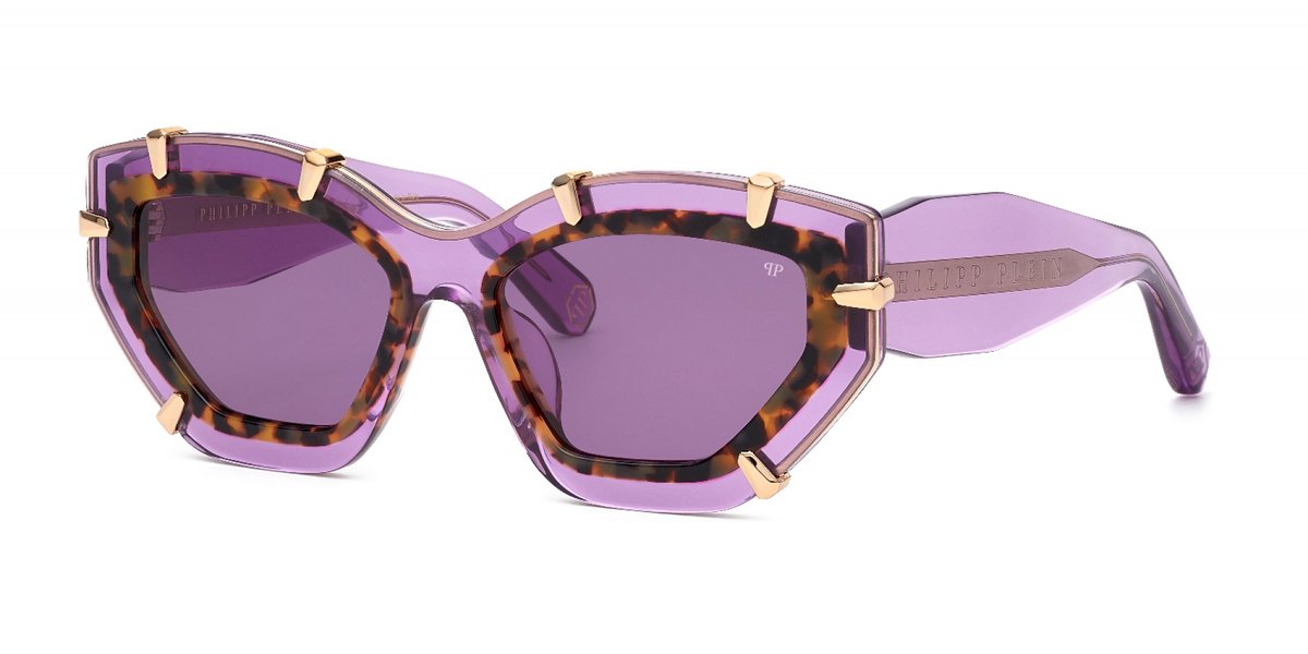 Philipp Plein SPP099V Lilla trasparente lucido 55/18/140 WOMAN Zonnebrillen