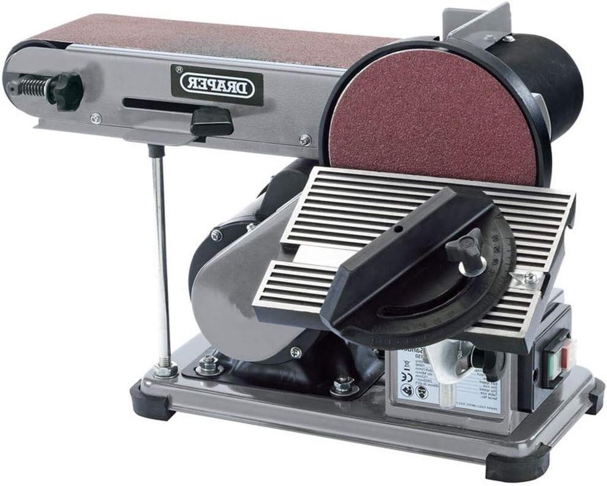 Bandschuurmachine Schijf - Houtbewerking Machine - Metaal Vormgeven - Stofafzuiging - 100x150mm - Grijs