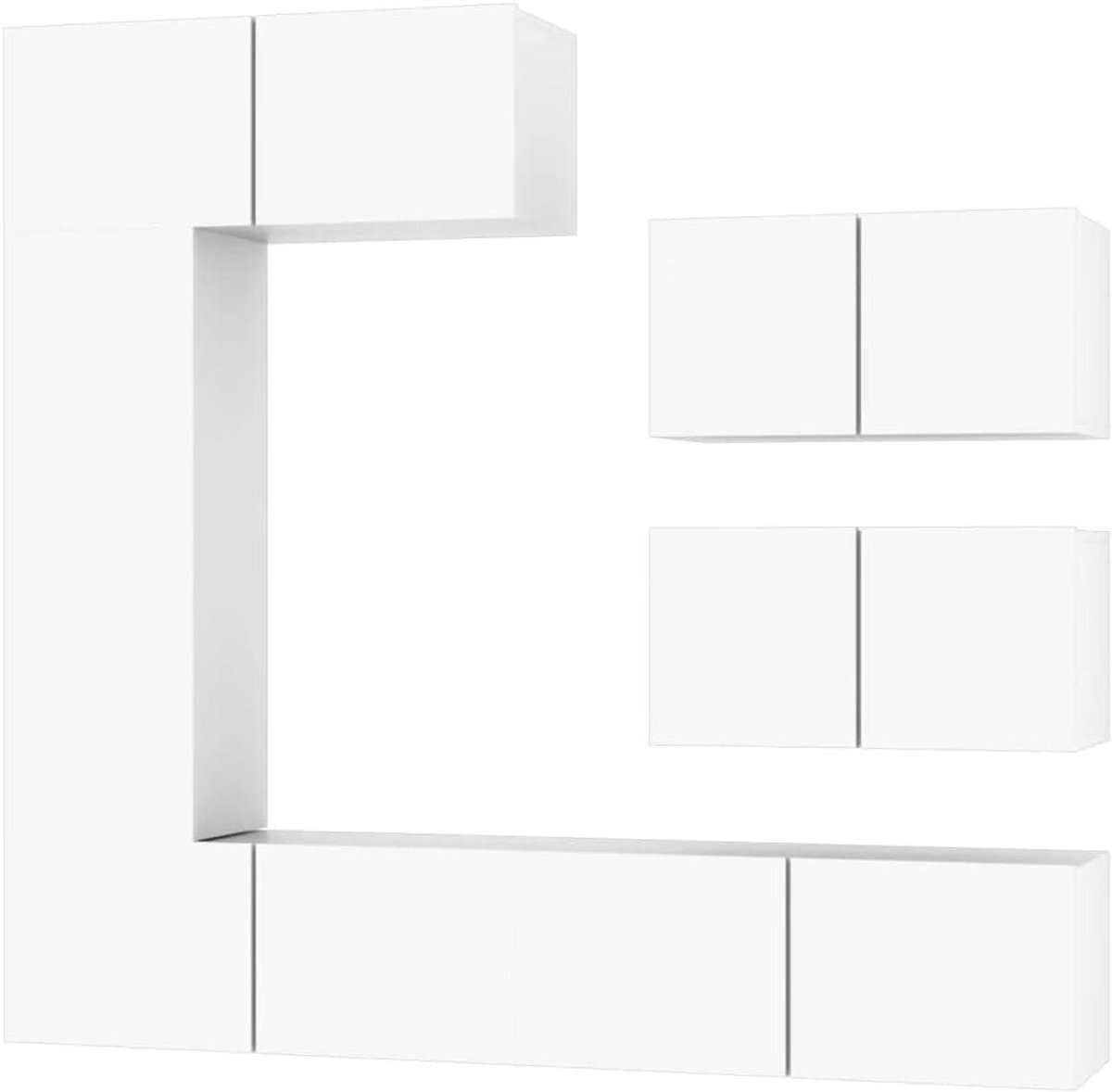 TV Meubel Set - Kastjes Set - Media Opbergen - Wandmontage - 80 x 30 x 30 cm - Wit