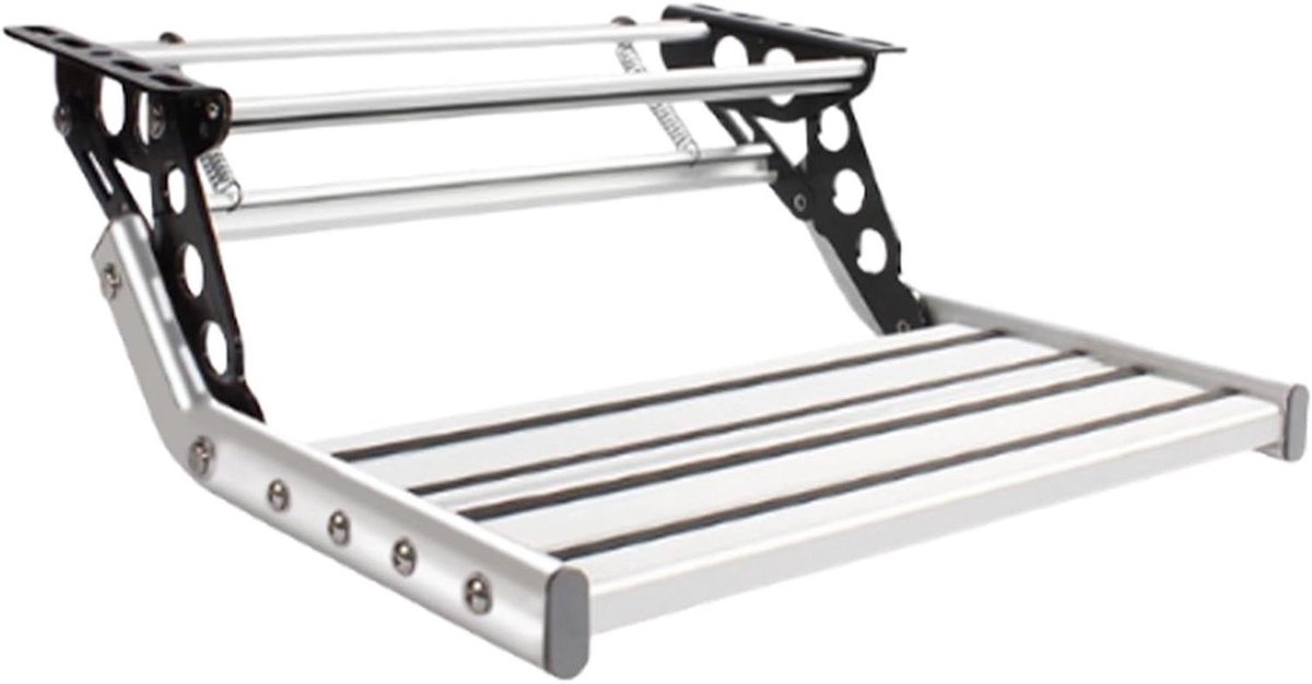 Camper Opstap - Camper Trap - Veilig Instappen - Met LED Verlichting - 150kg Draaglast - Zilver