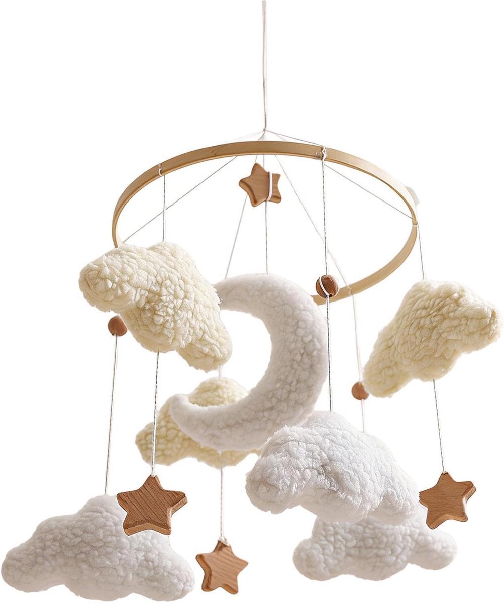 Wiegmobiel Houten Sterren - Baby Mobiel Boho - Babykamer Decoratie - Natuurlijke Rotatie Beweging