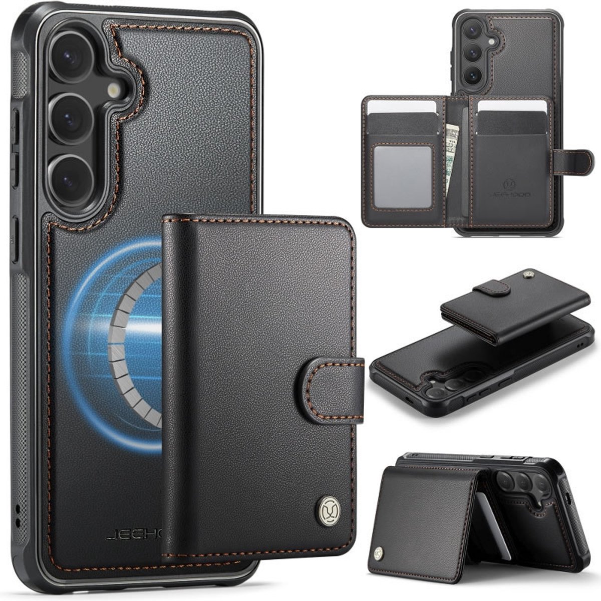 Luxe 2-in-1 Backcover + Magnetische/Afneembare Kaarthouder voor Galaxy S26 _ Zwart